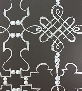 Portavo Wallpaper by Nina Campbell Chocolate/Silver