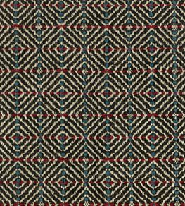 Todi Fabric by Nina Campbell Bitter Chocolate/Teal/Red