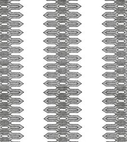 Nola Stripe Embroidery Fabric by Thibaut Black