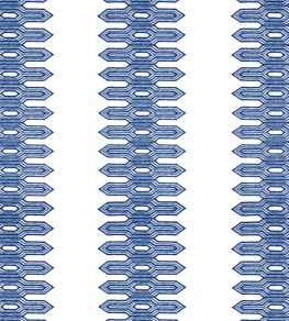 Nola Stripe Embroidery Fabric by Thibaut Navy