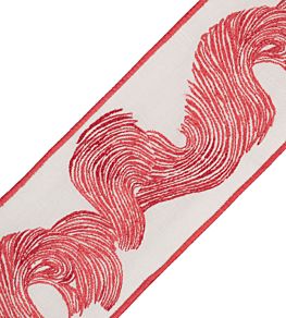 Oahu Embroidered Border Trimming by Samuel & Sons Coral