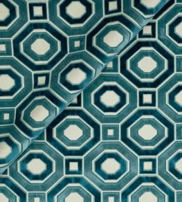 Octavian Velvet Fabric by Jim Thompson Cerulean