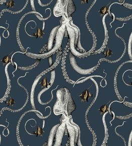 Octopoda Wallpaper by Josephine Munsey Deep Sea Blue