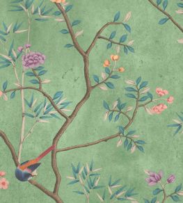 Chinoiserie Onism Fabric by Woodchip & Magnolia Spring Green
