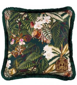 Orchid Bloom Cushion 50 x 50cm by MINDTHEGAP Green