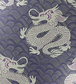 Celestial Dragon Wallpaper by Matthew Williamson Ink, Amethyst, Metallic Antique Gold