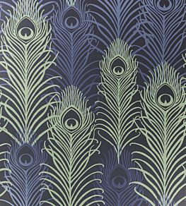Peacock Wallpaper by Matthew Williamson Midnight, Metallic Jade, Metallic Cobalt