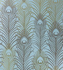 Peacock Wallpaper by Matthew Williamson Jade, Metallic Antique Gold