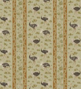 Ostrich Stripe Wallpaper by Josephine Munsey Olive and Orange
