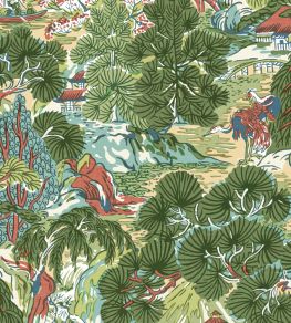 Pagoda Trees Wallpaper by Thibaut Coral and Green