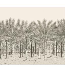 Palm Grove Mural by Thibaut Black Tea