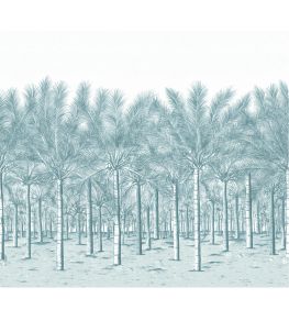 Palm Grove Mural by Thibaut Spa Blue