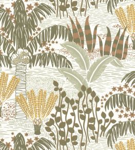 Palmeraie Wallpaper by Caselio Kaki Jaune