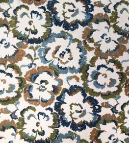 Pansy Fabric by Marvic Blue/Olive