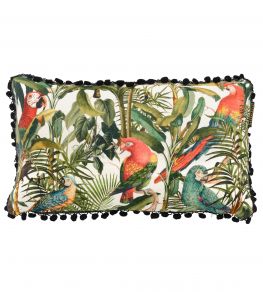 Parrots of Brazil Cushion 50 x 30cm by MINDTHEGAP Green