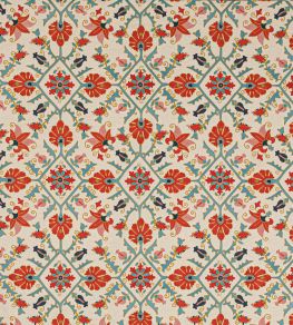 Pashley Fabric by Colefax and Fowler Tomato/Aqua