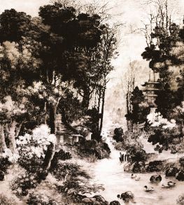Pavillin D'or Mural by Casadeco Sepia