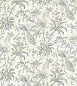 Peacock Toile Fabric by Anna French Green & Plum