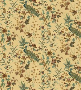 Peacock Toile Fabric by Designers Guild Sepia