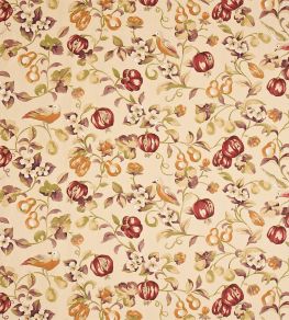 Pear & Pomegranate Fabric by Sanderson Mandarin/Damson