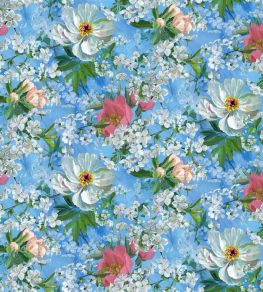 Peony Blossom Fabric by Designers Guild Sky