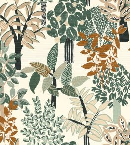 Peradeniya Wallpaper by Casamance Blanc/Emeraude