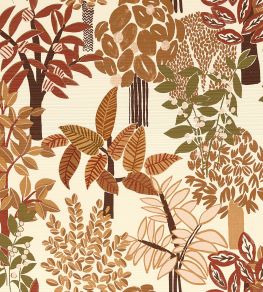 Peradeniya Wallpaper by Casamance Blanc/Terre de Sienne