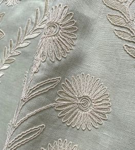 Persian Daisy Fabric by Ian Sanderson Celadon