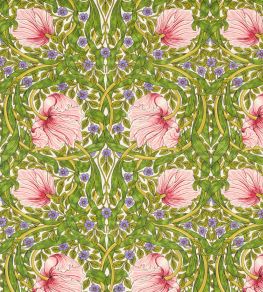 Pimpernel Fabric by Morris & Co Sap Green/Strawberry