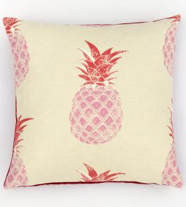 Pineapple Cushion 45 x 45cm by Barneby Gates Pink/Red On Cream