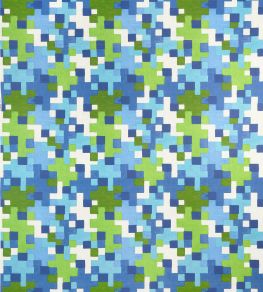 Pixel Fabric by Thibaut Blue and Green