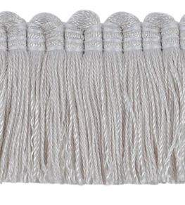 Plain Mat Moss Fringe 45mm Trimming by Houles Off White
