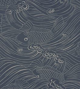 Plenty More Fish Wallpaper by Langelid Von Bromssen Ink Blue