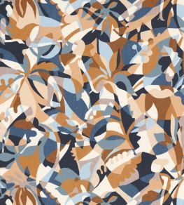 Plongeon Wallpaper by Casamance Bleu Persan/Ambre