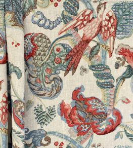 Poppinjay Linen Fabric by Ian Sanderson Strawberry Fair