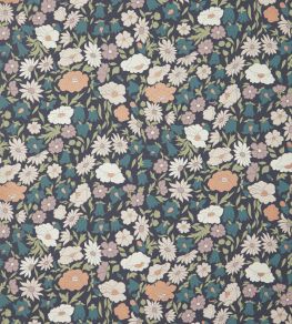 Poppy Meadowfield Wallpaper by Liberty Pewter Blue