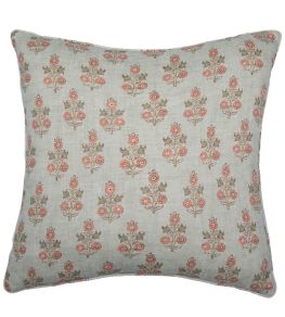 Poppy Sprig Cushion 50 x 50cm by GP & J Baker Aqua/Blush