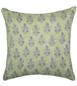 Poppy Sprig Cushion 50 x 50cm by GP & J Baker Green/Blue