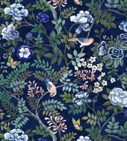 Porcelaine de Chine Velours Fabric by Designers Guild Indigo