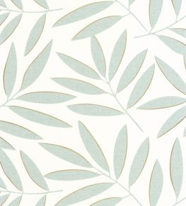 Portee Wallpaper by Caselio Vert d'eau Or