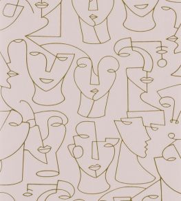 Portrait Wallpaper by Casadeco Camel / Rose