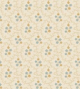 Posy Wallpaper by GP & J Baker Ochre/Blue