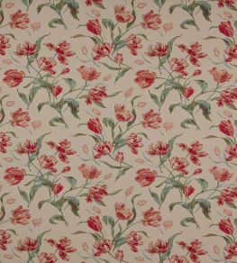 Primavera Linen Fabric by Colefax and Fowler Tomato/Forest