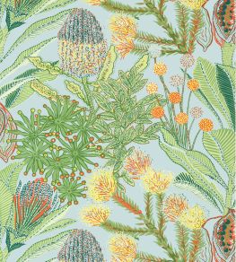 Protea Wallpaper by Thibaut Blue