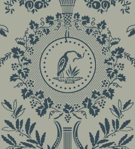Purnon Wallpaper by Farrow & Ball Pigeon / Hague Blue