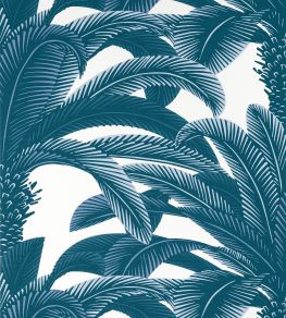 Queen Palm Wallpaper by Thibaut Navy