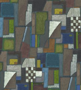 Raku Patchwork Fabric by Designers Guild Chocolate