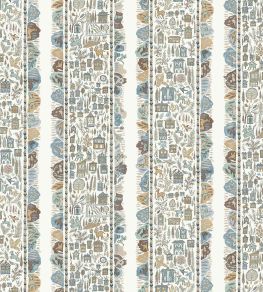 Ravi Ribbon Fabric by Lewis & Wood Aqua Vita