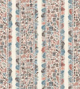 Ravi Ribbon Fabric by Lewis & Wood Blue Almond