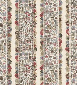 Ravi Ribbon Fabric by Lewis & Wood Peat Pomegranate